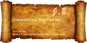 Janovszky Bertalan névjegykártya