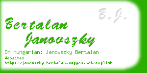 bertalan janovszky business card